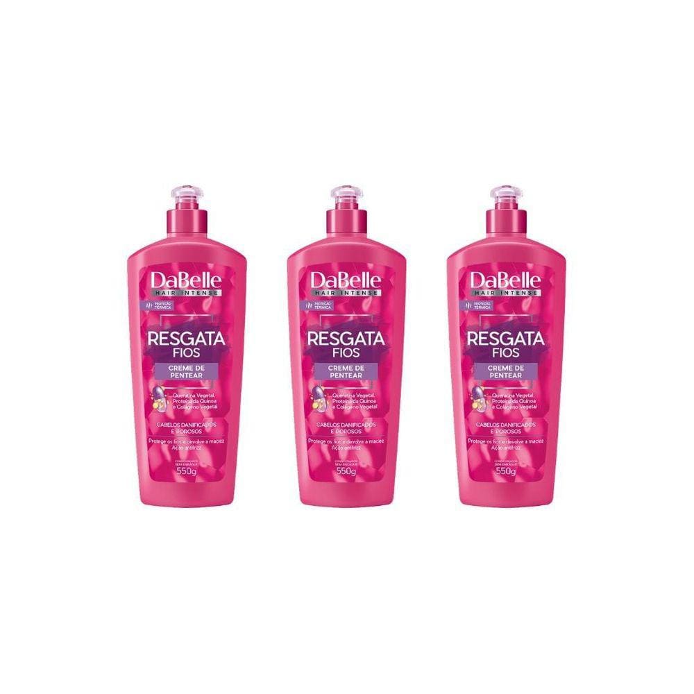 Creme Para Pentear Dabelle Resgata Fios 550G-Kit C/3Un