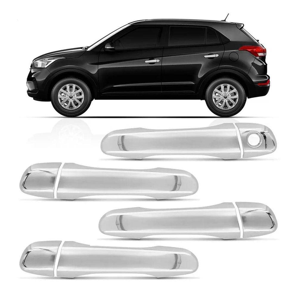 Aplique Kit Capa Maçaneta Creta 17 18 19 2020 Cromado 4P