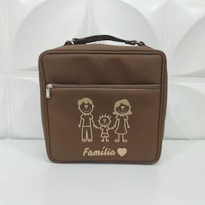 Porta Pratos Quadrado Personalizado Família Amor Marrom - Coutre Bolsas