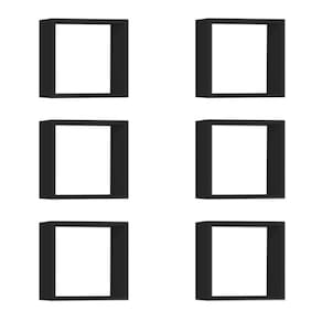 Kit 6 Nichos Organizador de Parede Quadrado Preto - Montanaris Decor