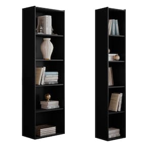 Kit Livreiro para Home Office de 60cm e 33 cm Julia Preto - Montanaris Decor