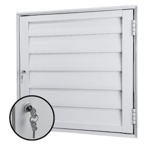Porta Alçapão Alumínio Branco Venezianas Ventiladas Linha