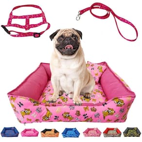 Cama Pet Cachorro Gato Quadrada Estampada 52 X 52 X 17 M +