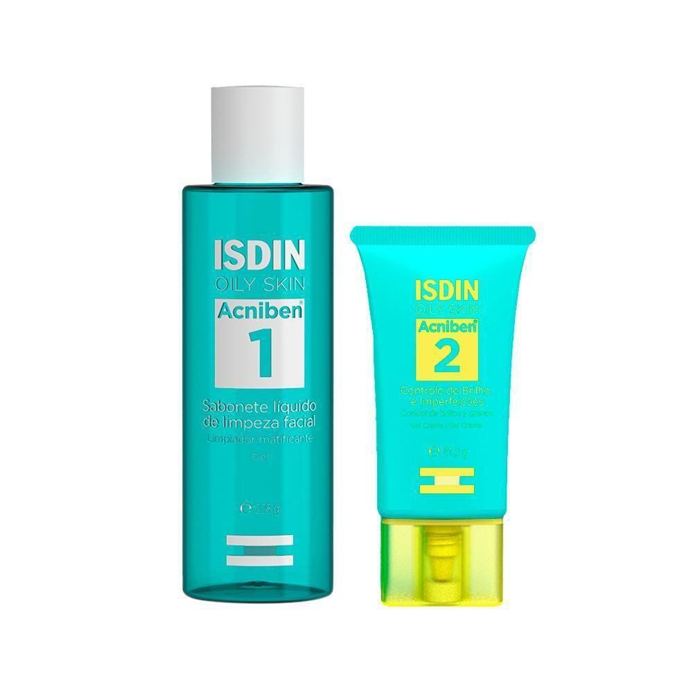 Kit Isdin Oily Skin Acniben - Gel De Limpeza E Gel Creme