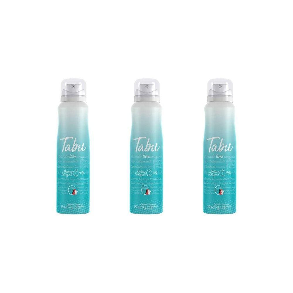 Desodorante Aero Tabu 150Ml Livre - Kit Com 3Un