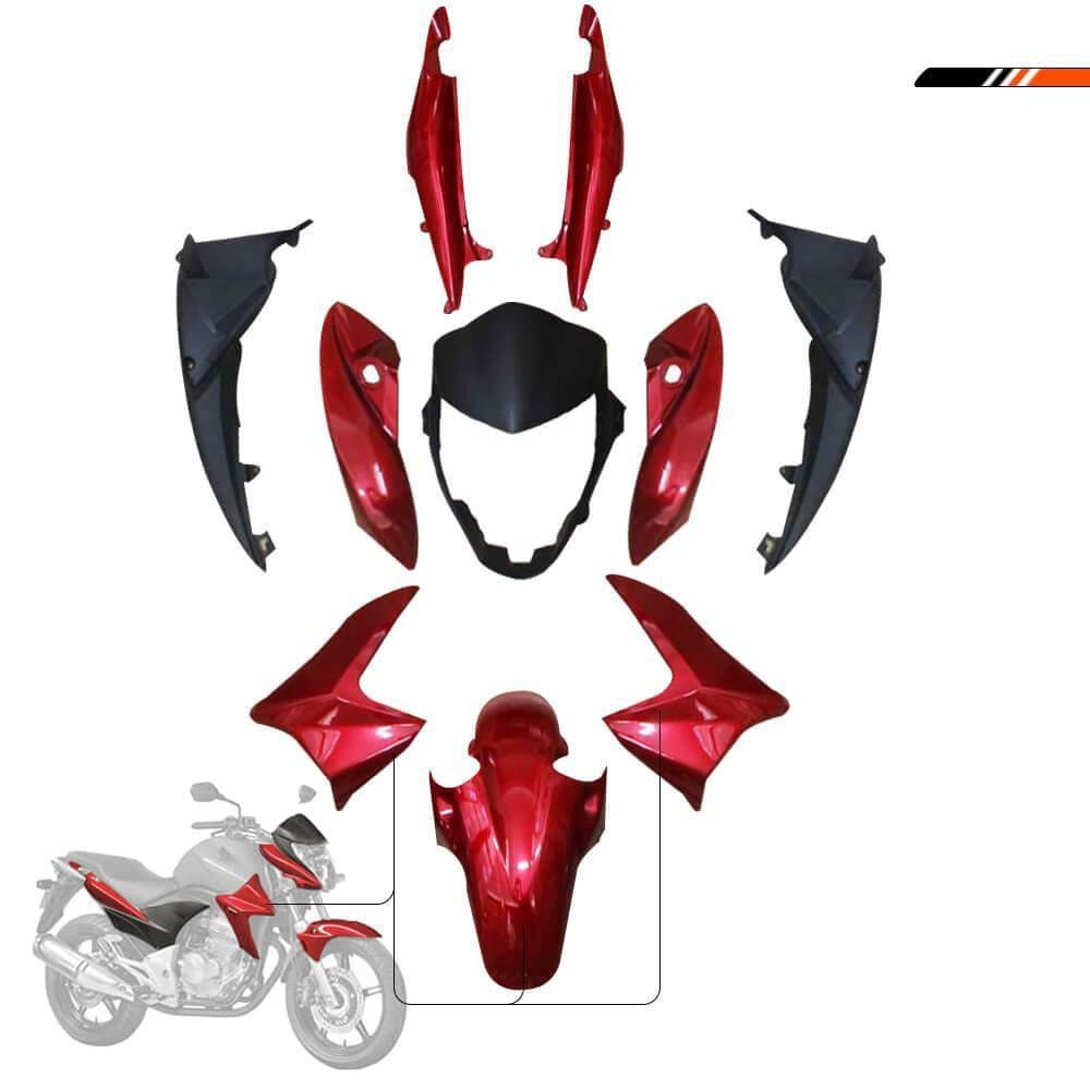 Kit Carenagem Completo Ybr 125 K/E 2000 A 2001 Vermelho