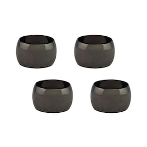 Argola Para Guardanapo De Aço Alliance Preto 4 Peças Lyor