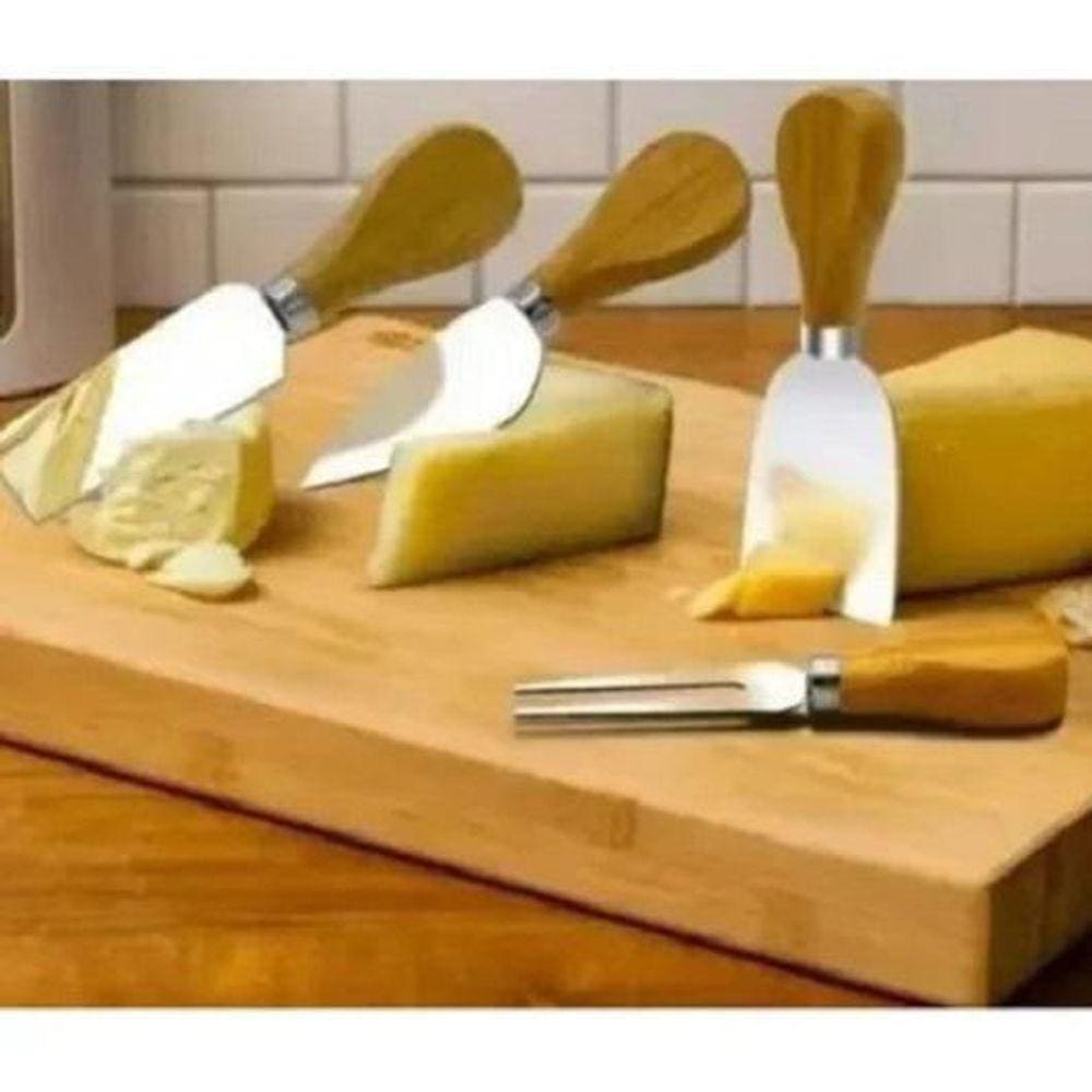 Conjunto Jogo De Utensílios Para Queijo Inox 4 Peças Gourmet