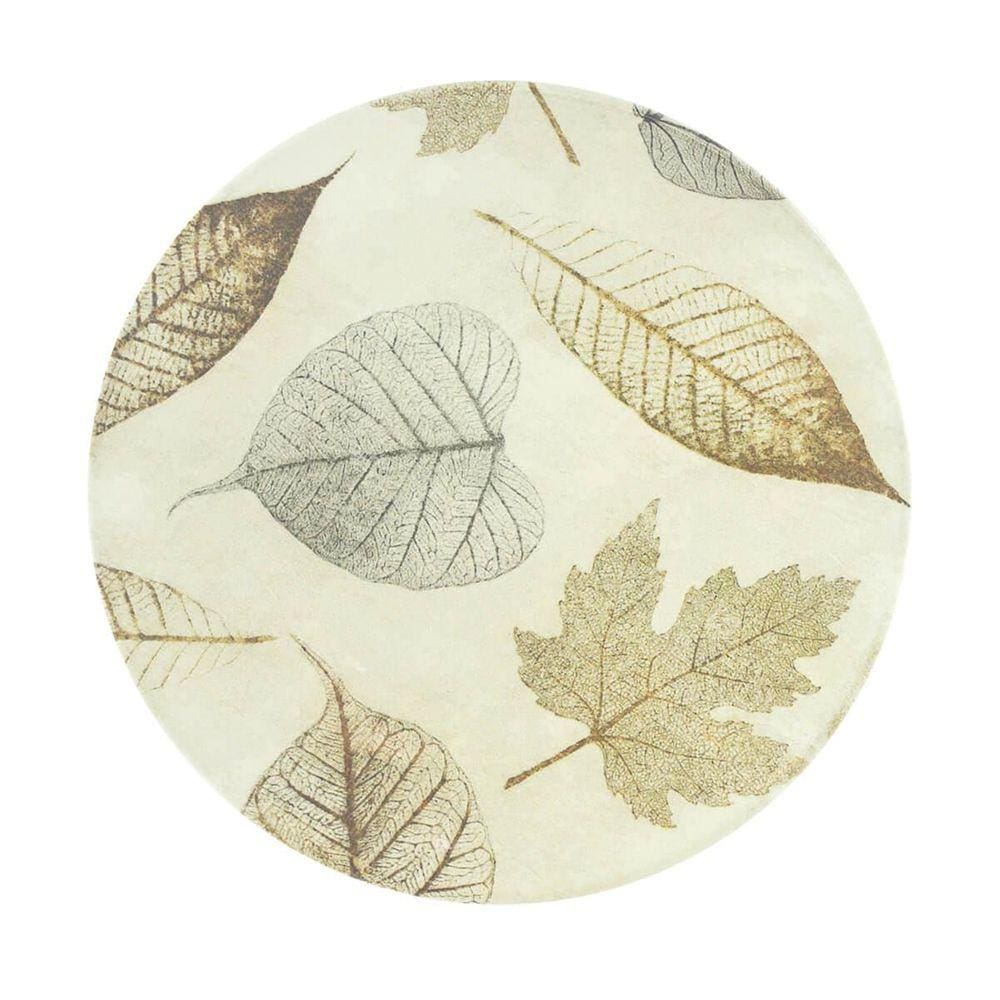Prato Sobremesa Porcelana 20Cm Folhas