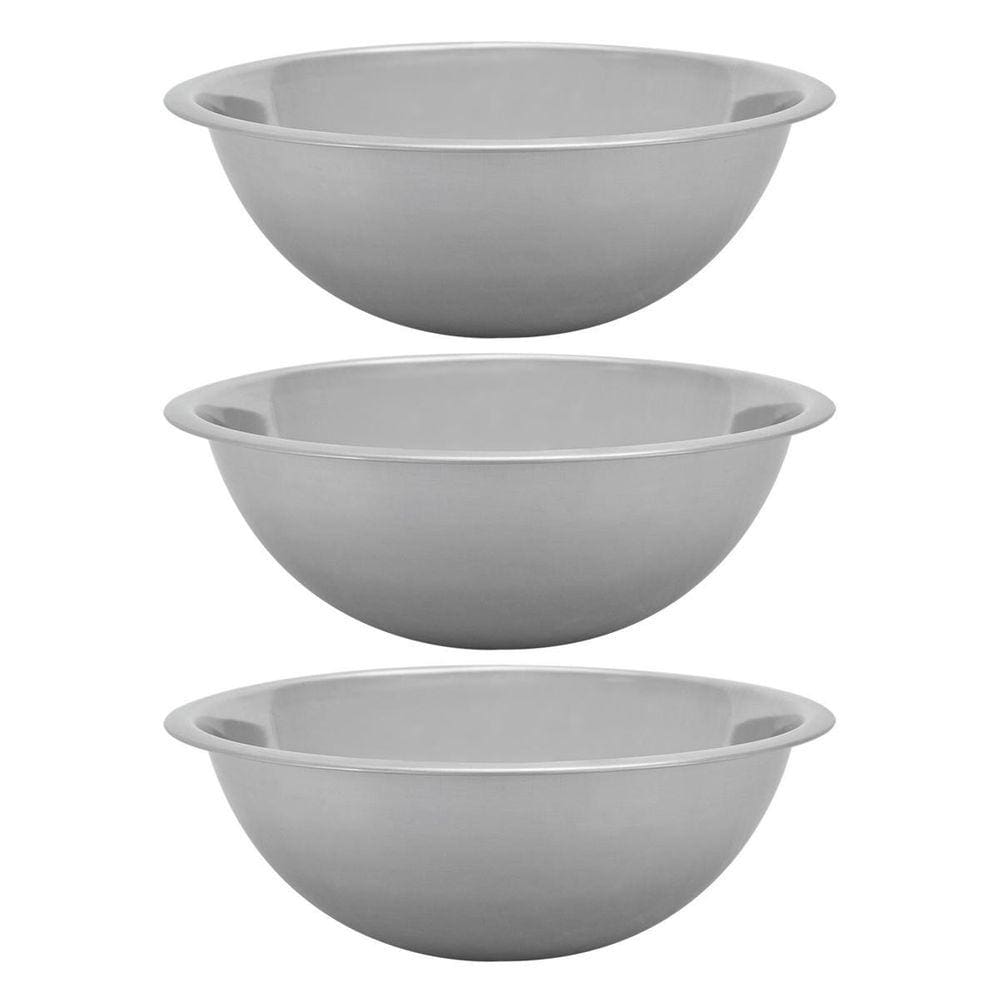 Kit 3 Bowls Tigela Alimentos Multiuso Inox Grande 26Cm