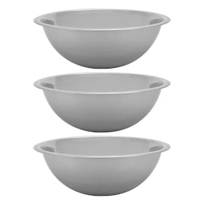 Kit 3 Bowls Tigela Alimentos Multiuso Inox Grande 26Cm