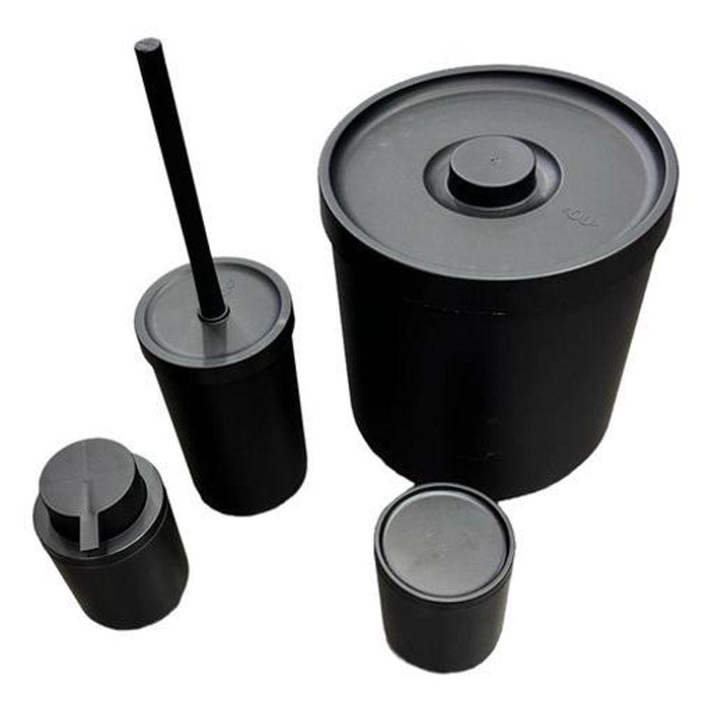 Kit Banheiro Completo 4 Peças Plástico - Prático e Durável