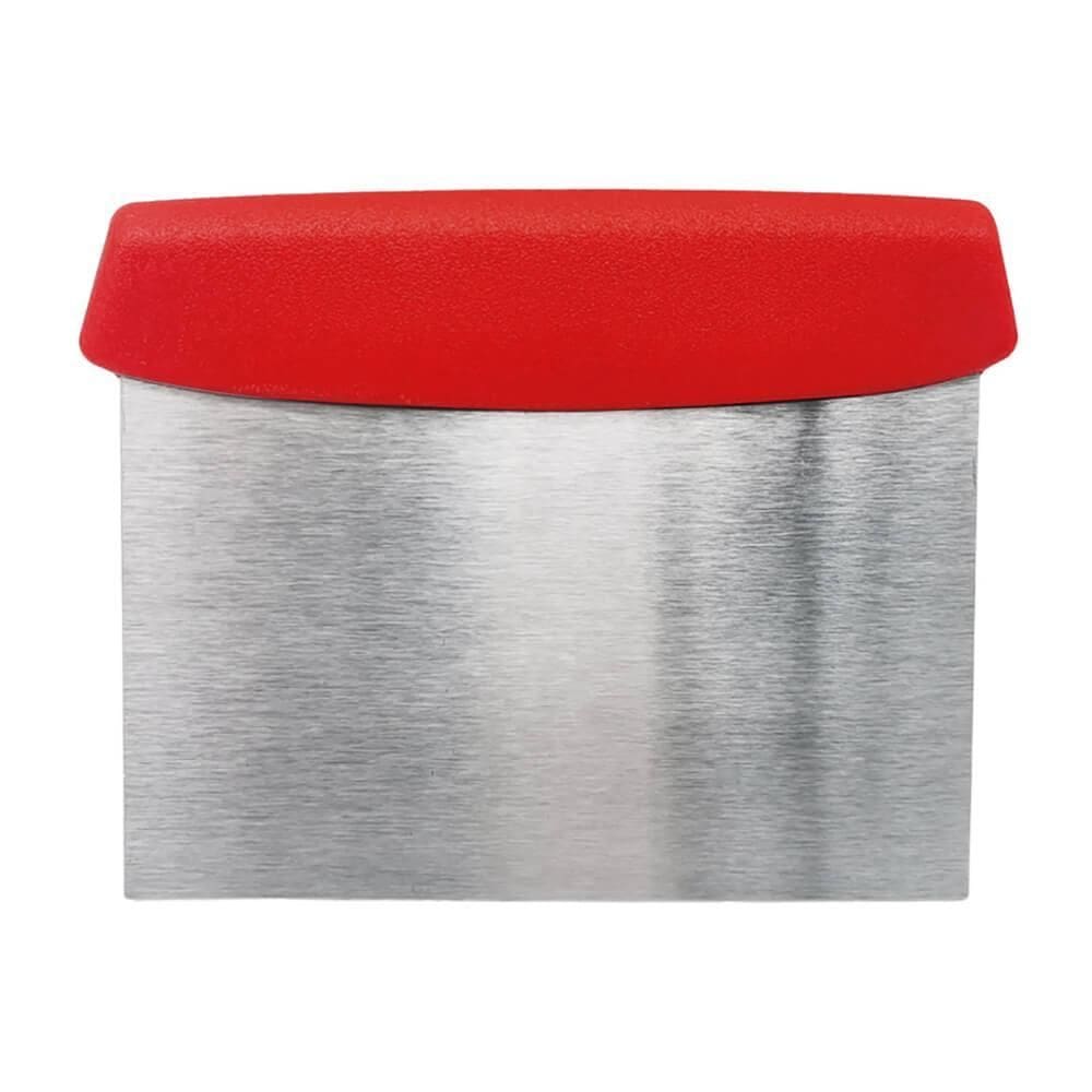 Espátula Raspador Inox Multiuso Vermelho Cozinha 15x7,5cm