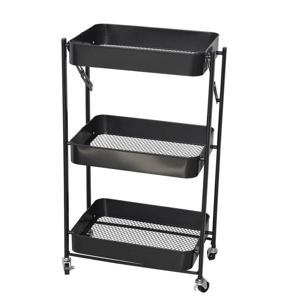 Carrinho Organizador Multiuso 3 Prateleiras Aço Com Rodinhas