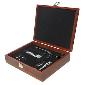 Kit Para Vinho 7 Peças Com Saca Rolhas Profissional