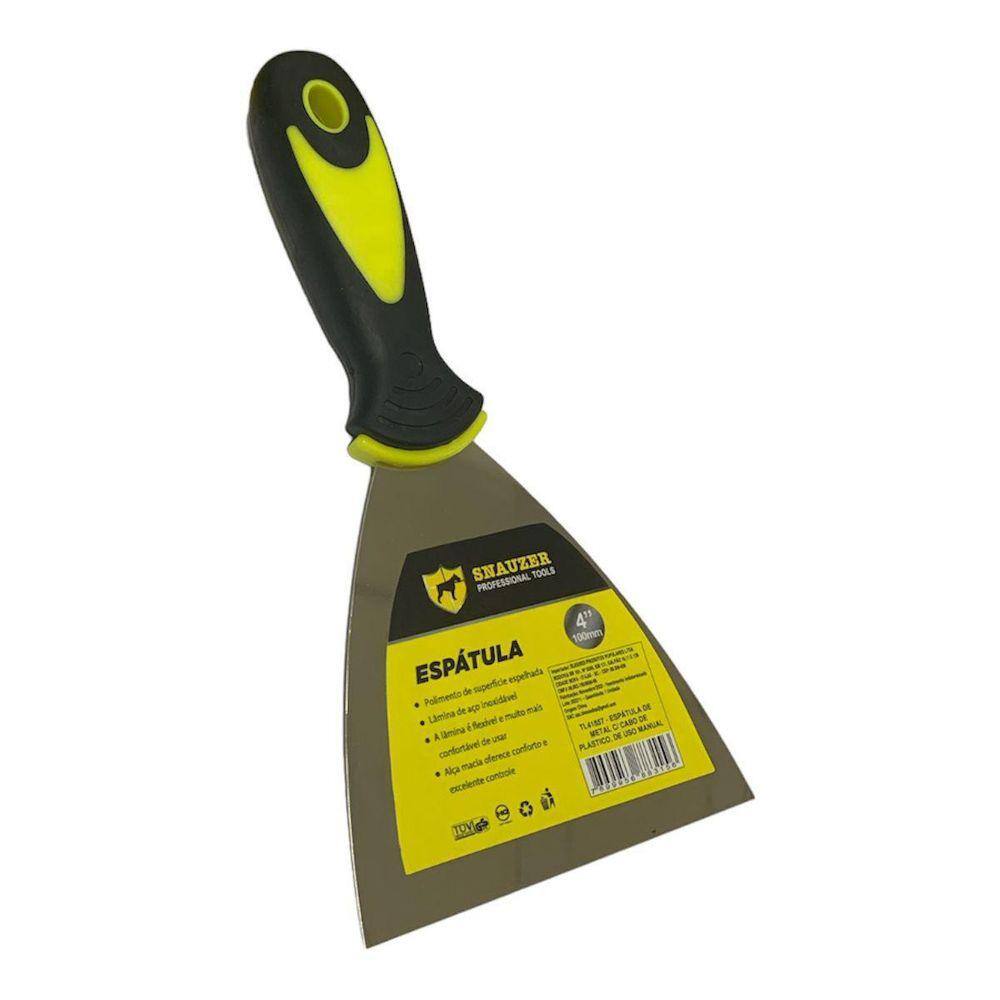 Espátula De Pedreiro Inox Snauzer 4``100Mm Cabo Emborrachado