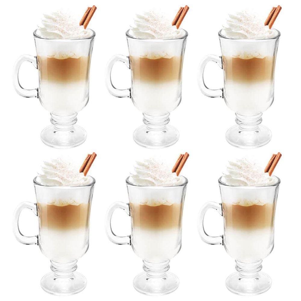 Xícara Grande Cappuccino 250Ml Vidro 6 Peças