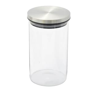 Pote De Vidro Hermético Borossilicato Redondo 850Ml Inox