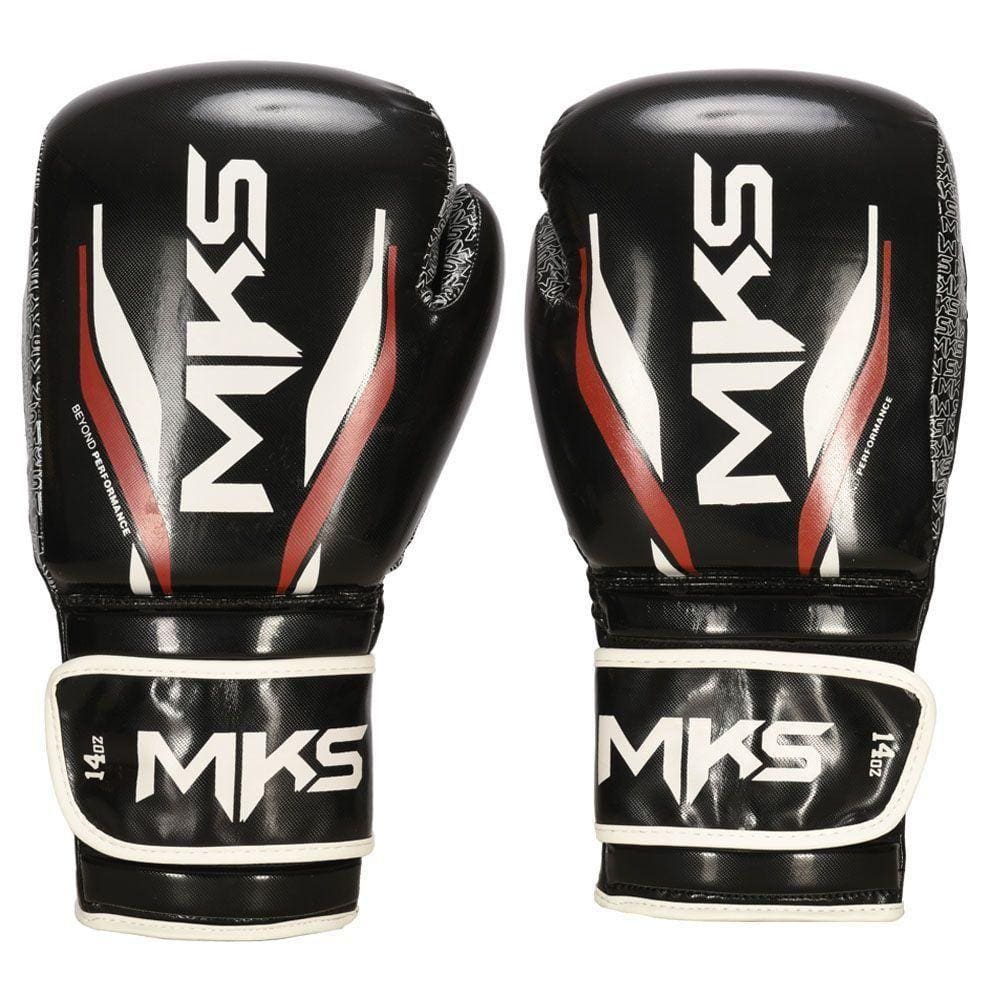 Luva De Boxe Mks Prime Tech Cor Preto Tamanho 16 Oz