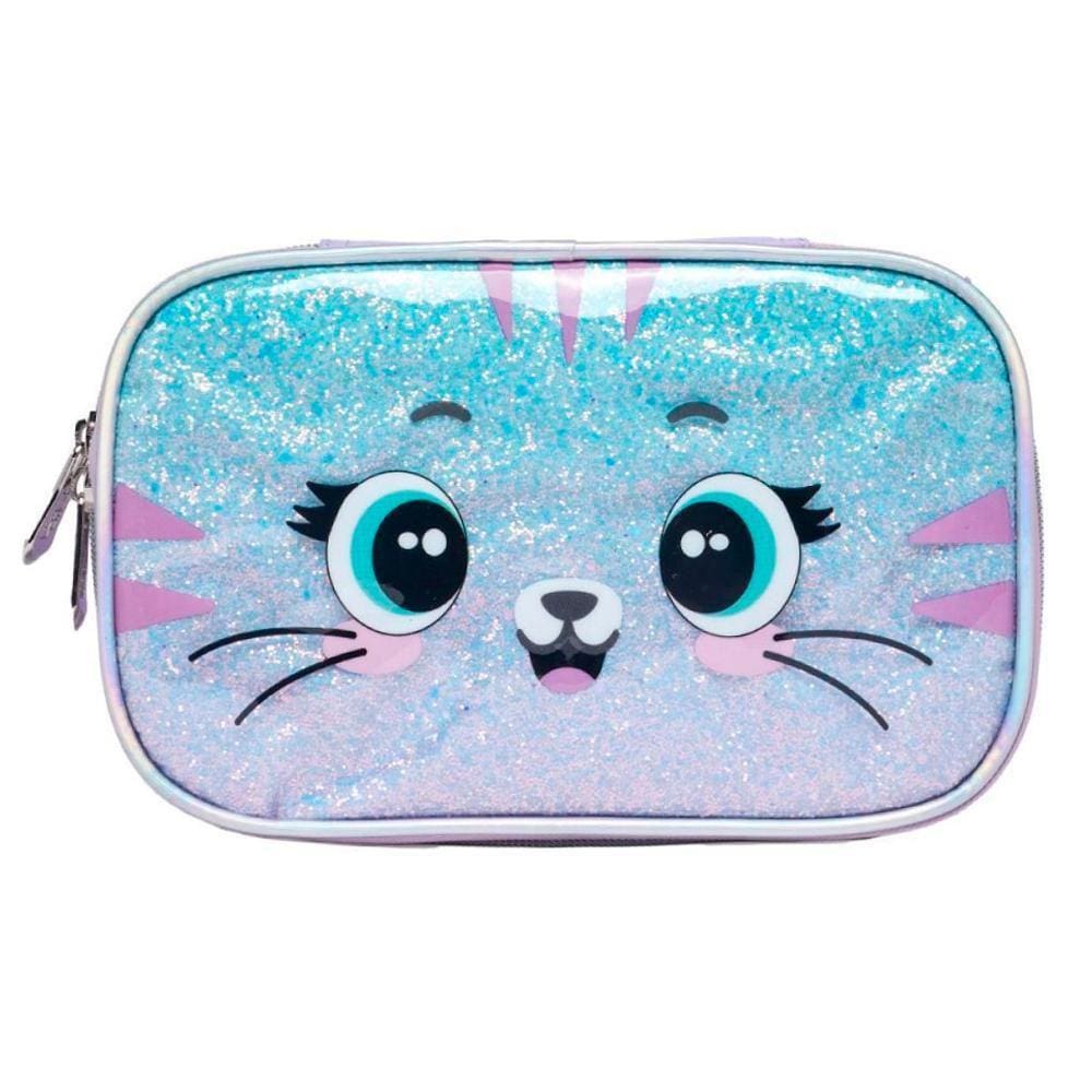 Estojo Box Pack Me Cat Brilhosa Lilás Escolar