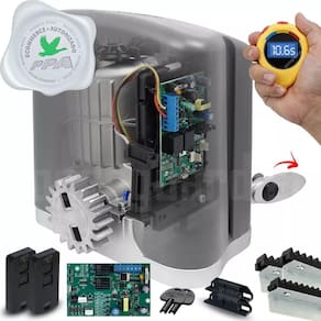 Kit 1 Motor Ppa Dz Rio 3.5m Crem 2 Control Portão 400kg