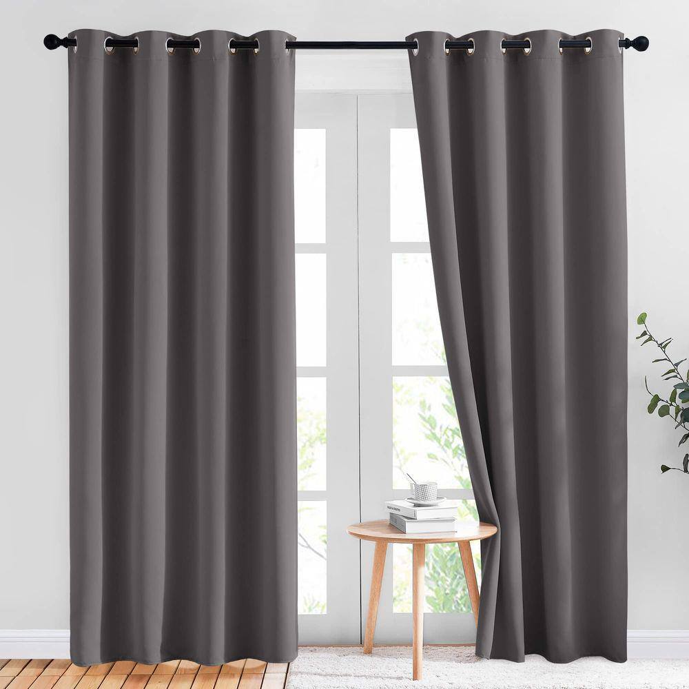 Cortinas Blackout NICETOWN Grey Thermal 2 painéis 52x84cm