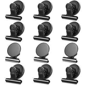 Imãs de geladeira Grtard Magnetic Clips, pacote com 12 (pretos)