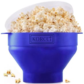 Popper de pipoca de silicone para micro-ondas KORCCI BPA Free Blue