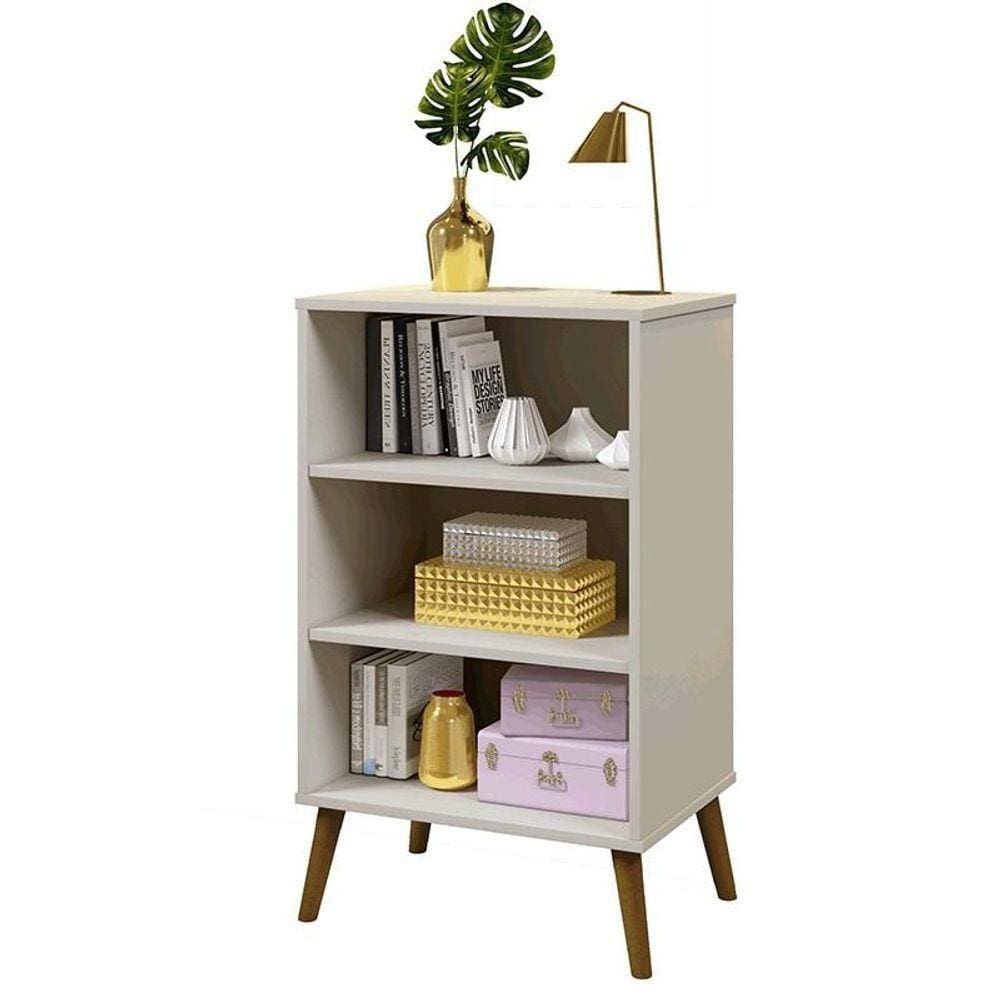 Aparador Organizador Cali Sala 2 Portas Pés Madeira Maciça Off White Off White