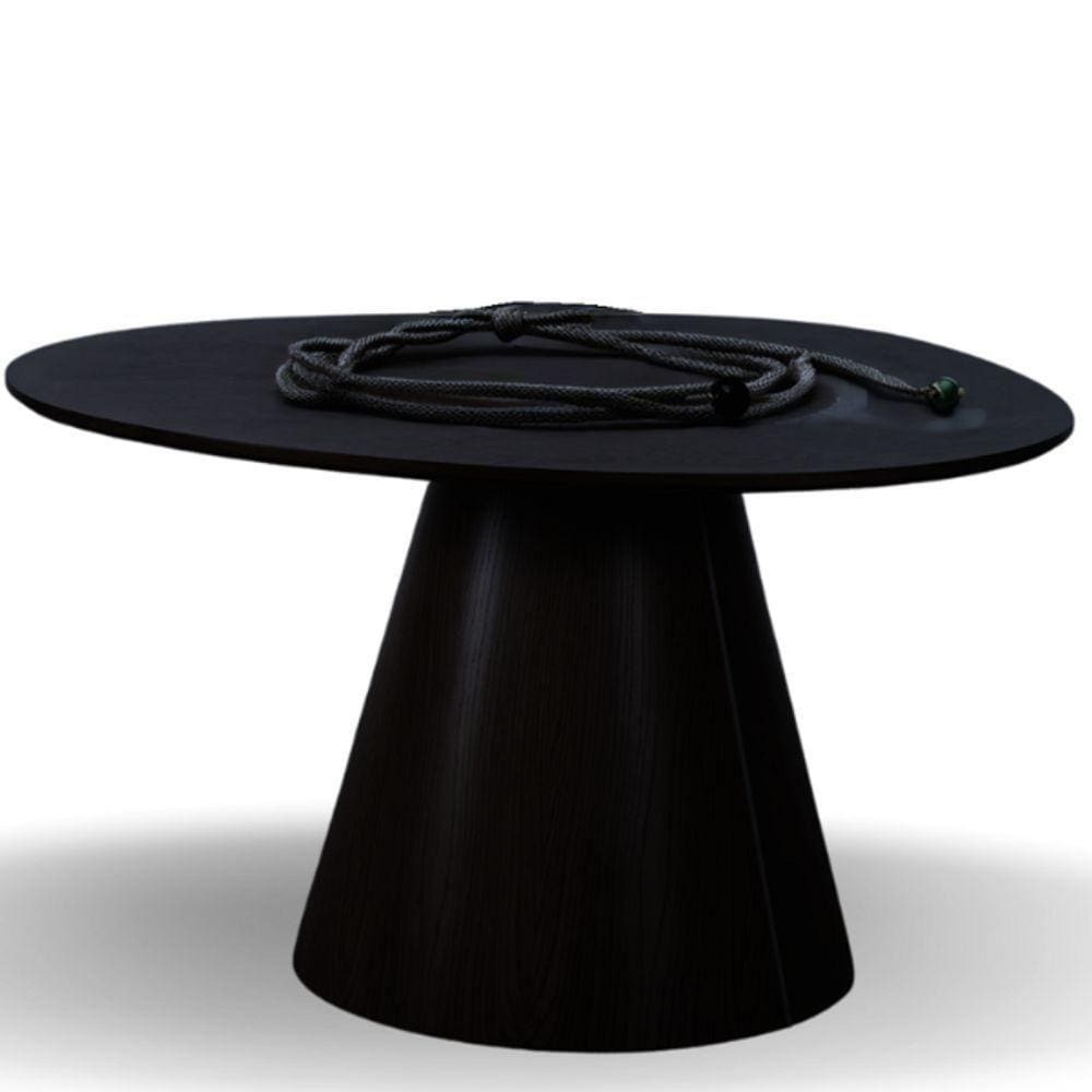 Mesa Cone Redonda Orgânica Em ébano 140cm