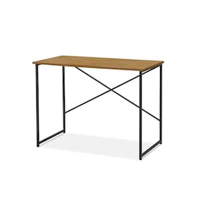 Escrivaninha Steel 76 Cm Estilo Industrial Com Pés Em Aço Preto/naturale Preto/naturale