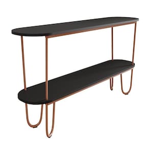 Aparador Requinte Pés De Aço Tubolar 160 Cm Preto/cobre Preto/cobre