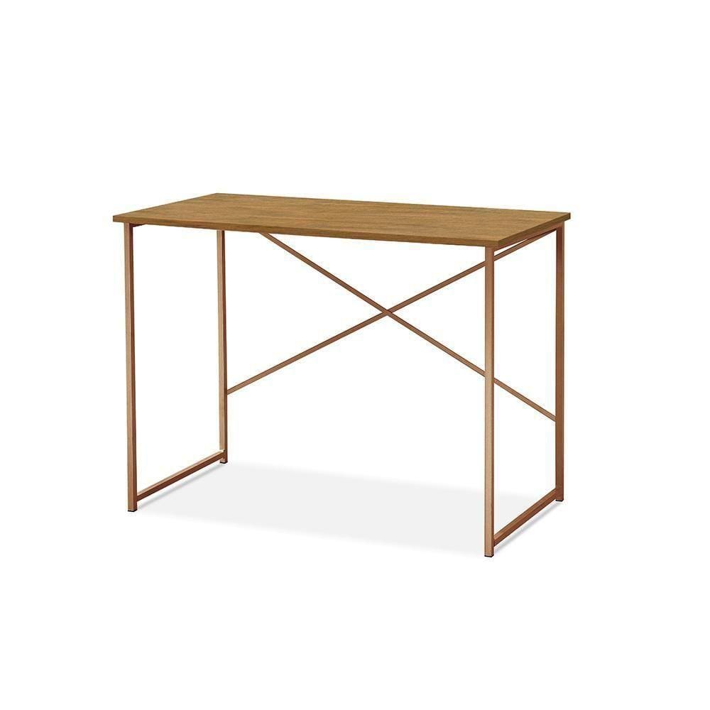 Escrivaninha Steel 76 Cm Estilo Industrial Com Pés Em Aço Cobre/naturale Cobre/naturale
