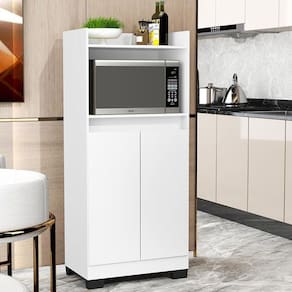 Balcão Armario Para Cozinha Duque 2 Portas Branco/preto Branco/preto