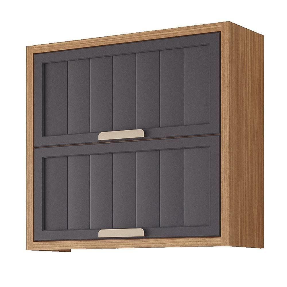 Armario Aereo Divina 80 Cm Com 2 Portas Freijo/titanium Freijo/titanium