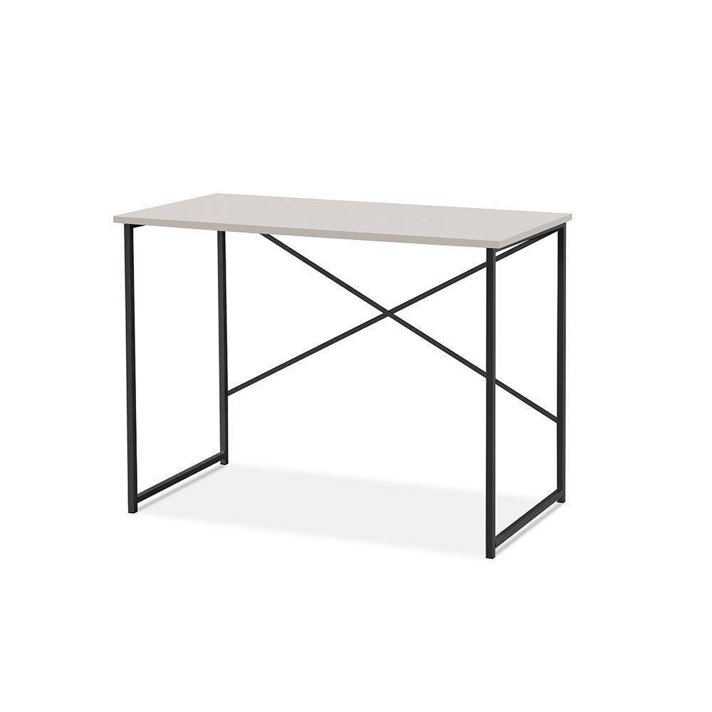 Escrivaninha Steel 90 Cm Estilo Industrial Com Pés Em Aço Preto/off White Preto/off White