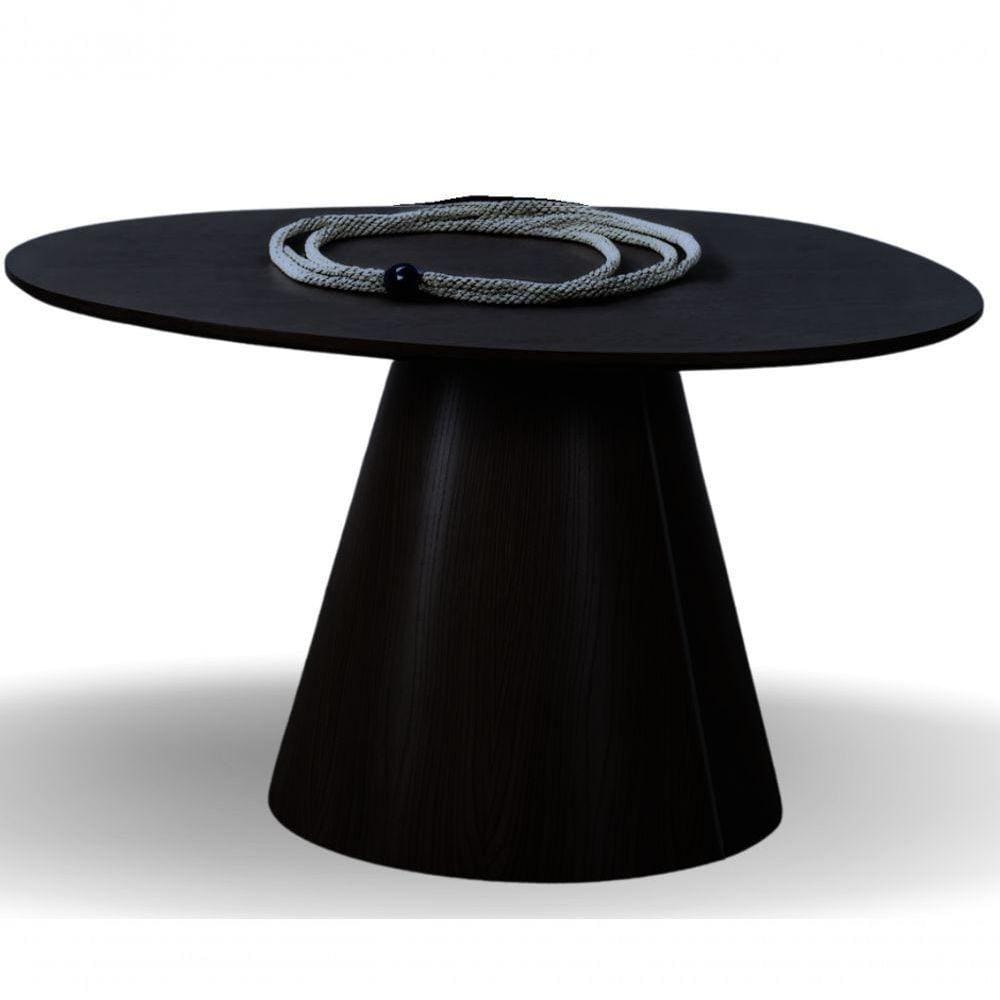 Mesa Cone Redonda Orgânica Em ébano 100cm