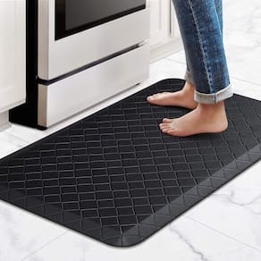 Tapete de chão HappyTrends acolchoado antifadiga 45x70cm preto