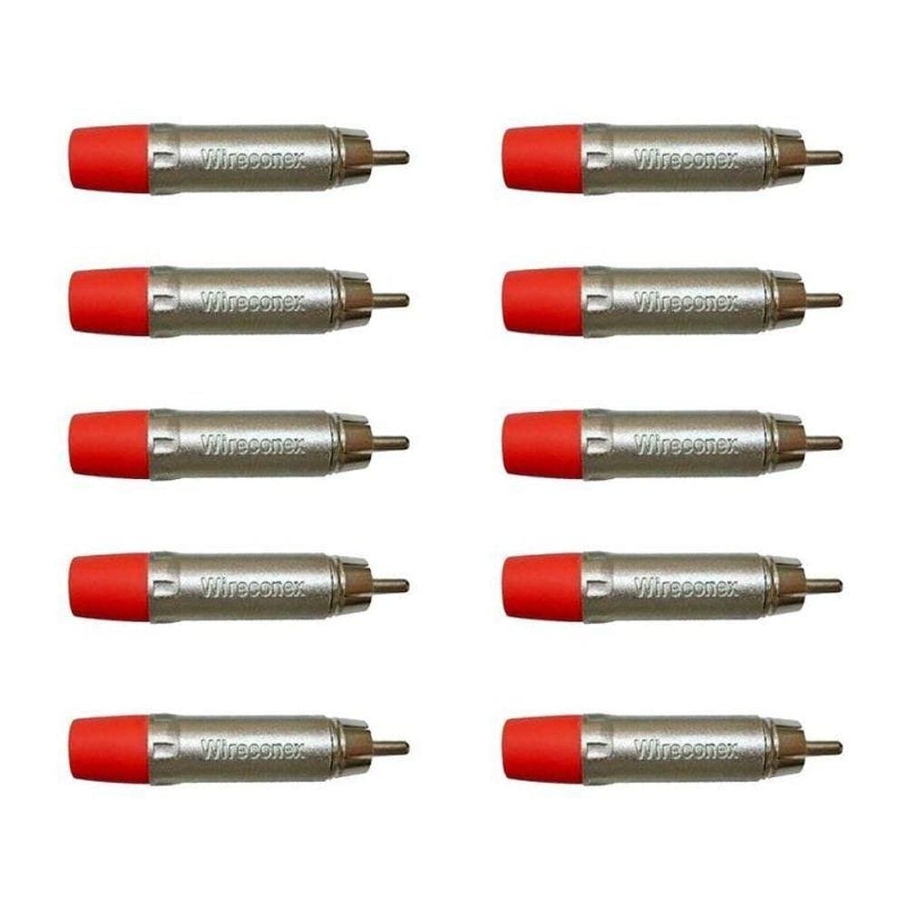 Kit Conector Plug Rca Macho Wc 1212 Rd (10un) Wireconex - Pç - 10