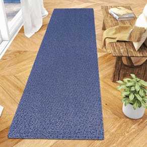 Tapete Hallway Runner KOZYFLY Boho 60x180cm antiderrapante azul marinho