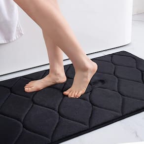 Tapete de banho Colorxy Memory Foam Ultra Macio e Antiderrapante Preto