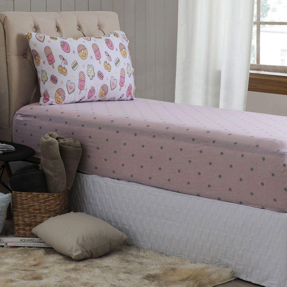Jogo de Cama Solteiro 2 peças Doce Vida Kids Cupcake