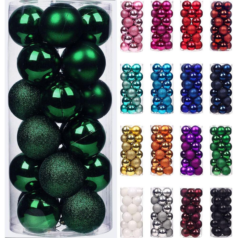 Enfeites de bolas de Natal Emopeak Shatterproof 24 unidades Dark Gr