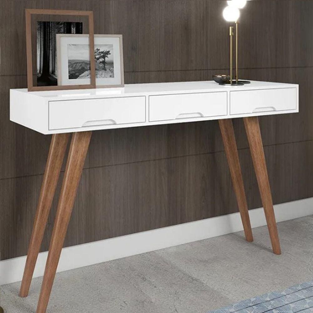 Aparador Decorativo 3 Gavetas 1,20m Laqueado Branco