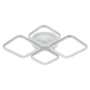 Plafon de Sobrepor Módulos Cristais Branco 76cm Led 40W 3 em 1 Bivolt