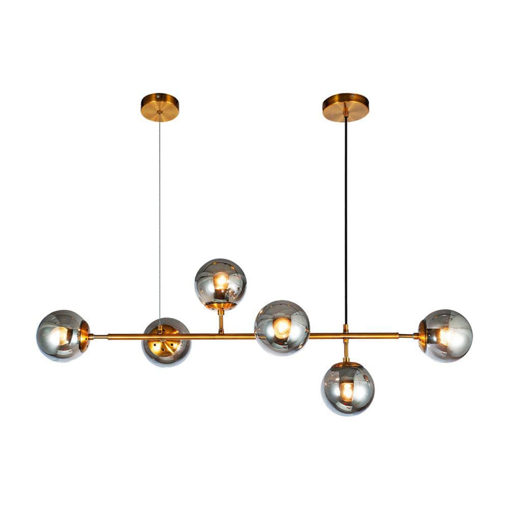 Pendente Molecular Bronze com Globos Cromados 100cm 6E27