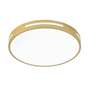 Plafon de Sobrepor Redondo Dourado 40cm Led 25W 3 em 1 Bivolt