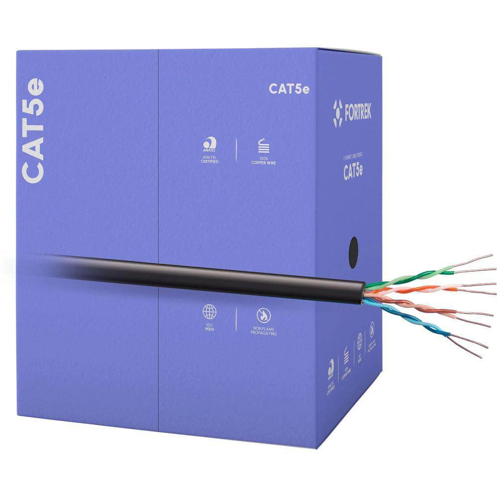 Cabo de Rede CAT5E 305M Fortrek FK500C CMX Preto - CX / 305
