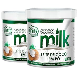 Kit 2 Coco Milk Unilife Leite De Coco Em Pó 200g