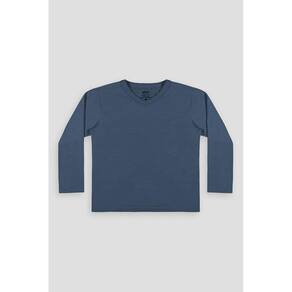 Camiseta Básica Malha Algodão Manga Longa Infantil Menino